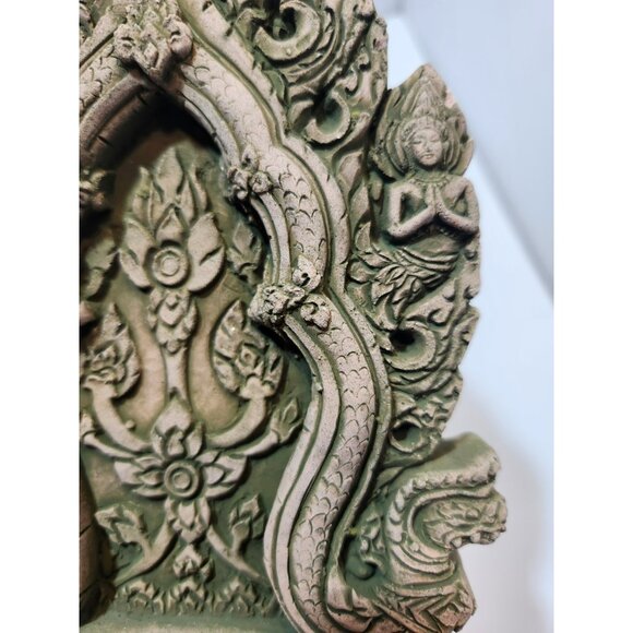Southeastern Asian Sandstone Chofa or Kala Shrine 9" Tall by 6" Wide - Picture 8 of 13